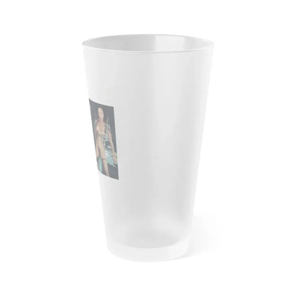 Ola Ray #136 - [Pages 90 & 91] Ola Playboy Spread Pages 4 & 5 of 5 from Playboy Mag. May '84 (Vintage Female Icon) Frosted Pint Glass 16oz - Go Mug Yourself
