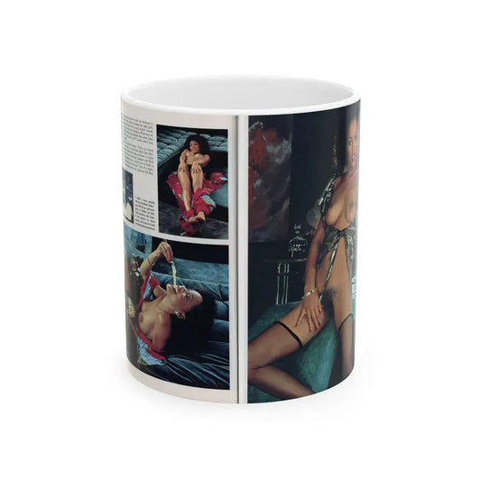 Ola Ray #136 - [Pages 90 & 91] Ola Playboy Spread Pages 4 & 5 of 5 from Playboy Mag. May '84 (Vintage Female Icon) White Coffee Mug 11oz - Go Mug Yourself