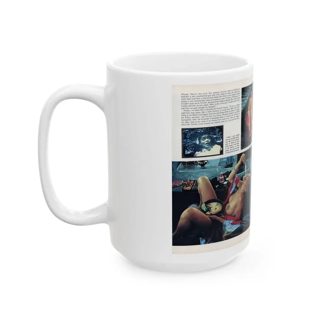 Ola Ray #136 - [Pages 90 & 91] Ola Playboy Spread Pages 4 & 5 of 5 from Playboy Mag. May '84 (Vintage Female Icon) White Coffee Mug - Go Mug Yourself