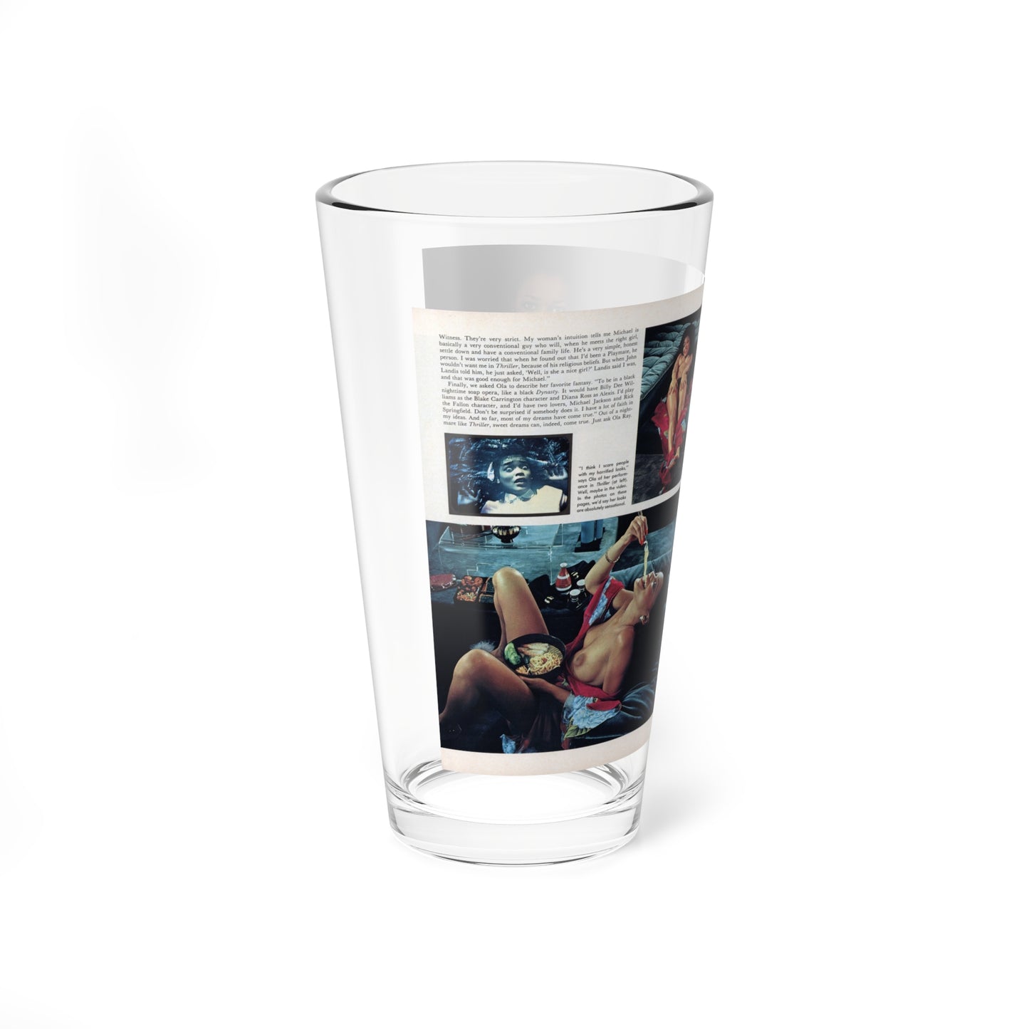 Ola Ray #136 - [Pages 90 & 91] Ola Playboy Spread Pages 4 & 5 of 5 from Playboy Mag. May '84 (Vintage Female Icon) Pint Glass 16oz-Go Mug Yourself