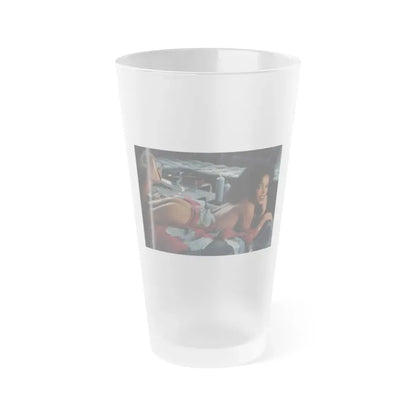 Ola Ray #28 (Vintage Female Icon) Frosted Pint Glass 16oz 16oz Frosted - Go Mug Yourself