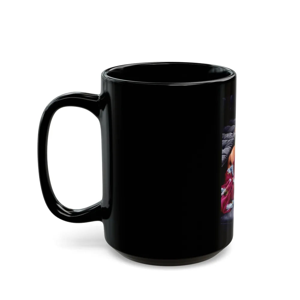 Ola Ray #37 (Vintage Female Icon) Black Coffee Mug-Go Mug Yourself