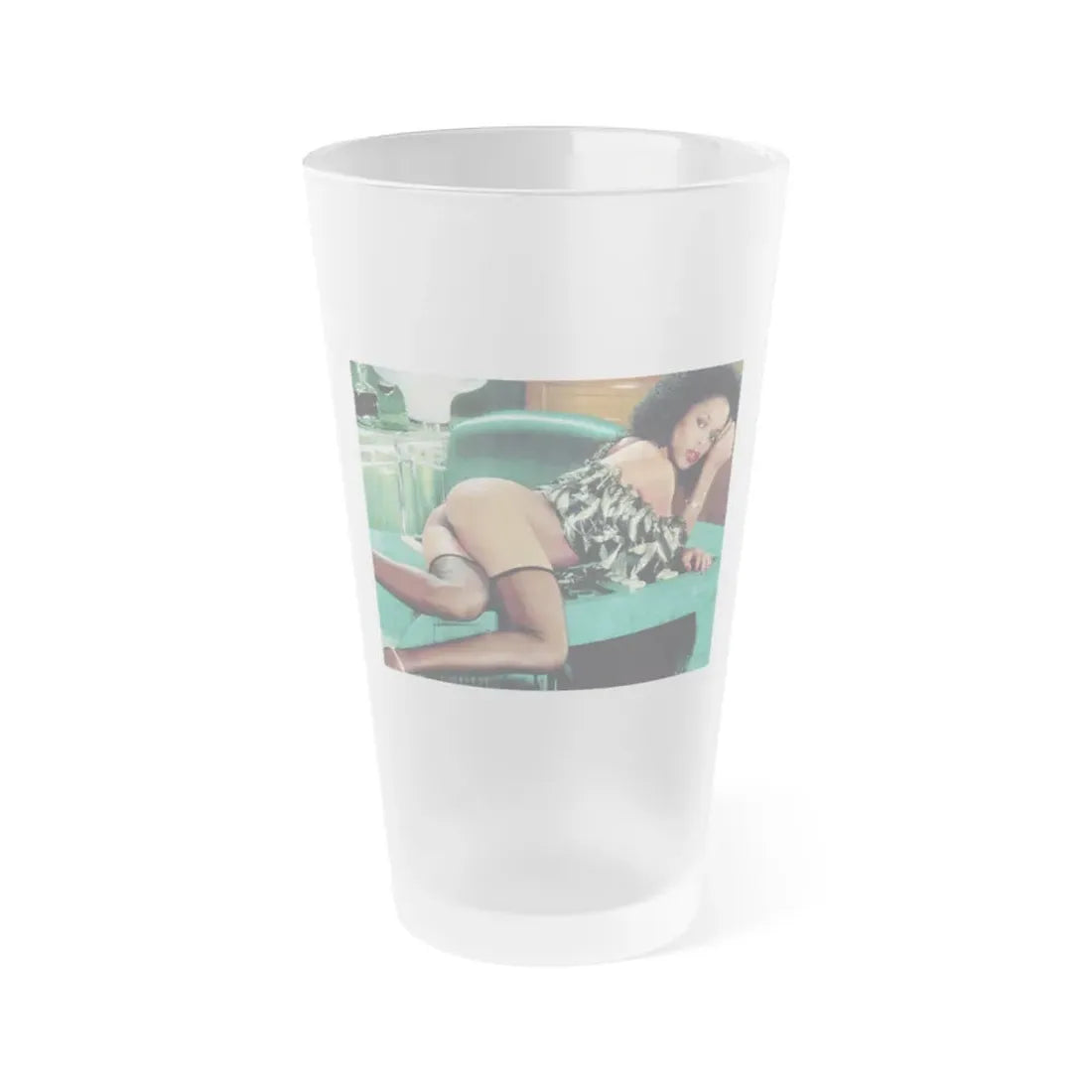 Ola Ray #44 (Vintage Female Icon) Frosted Pint Glass 16oz 16oz Frosted - Go Mug Yourself