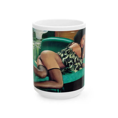 Ola Ray #44 (Vintage Female Icon) White Coffee Mug 15oz - Go Mug Yourself