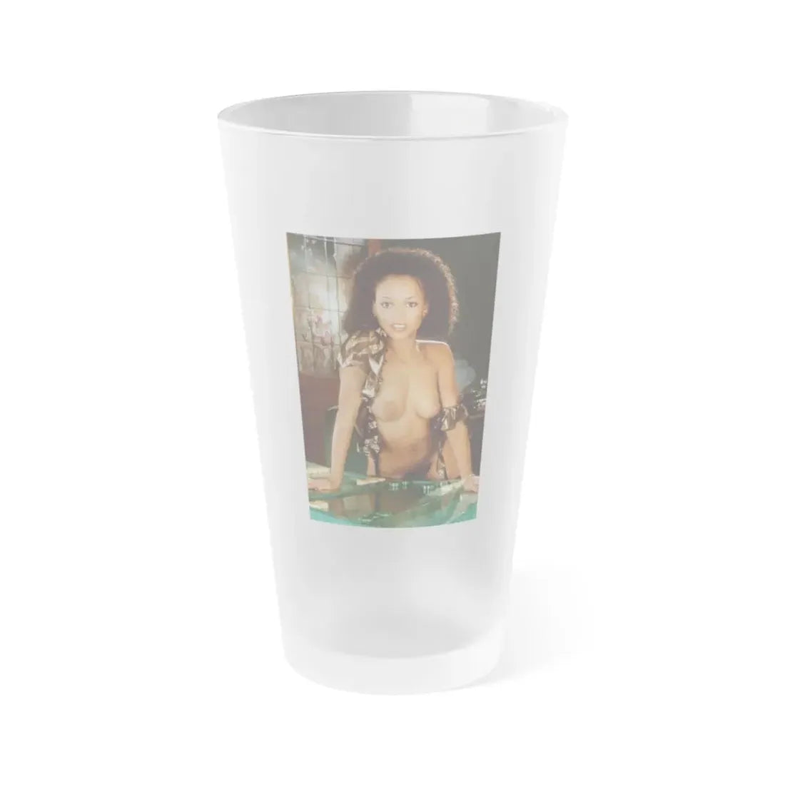 Ola Ray #47 (Vintage Female Icon) Frosted Pint Glass 16oz 16oz Frosted - Go Mug Yourself
