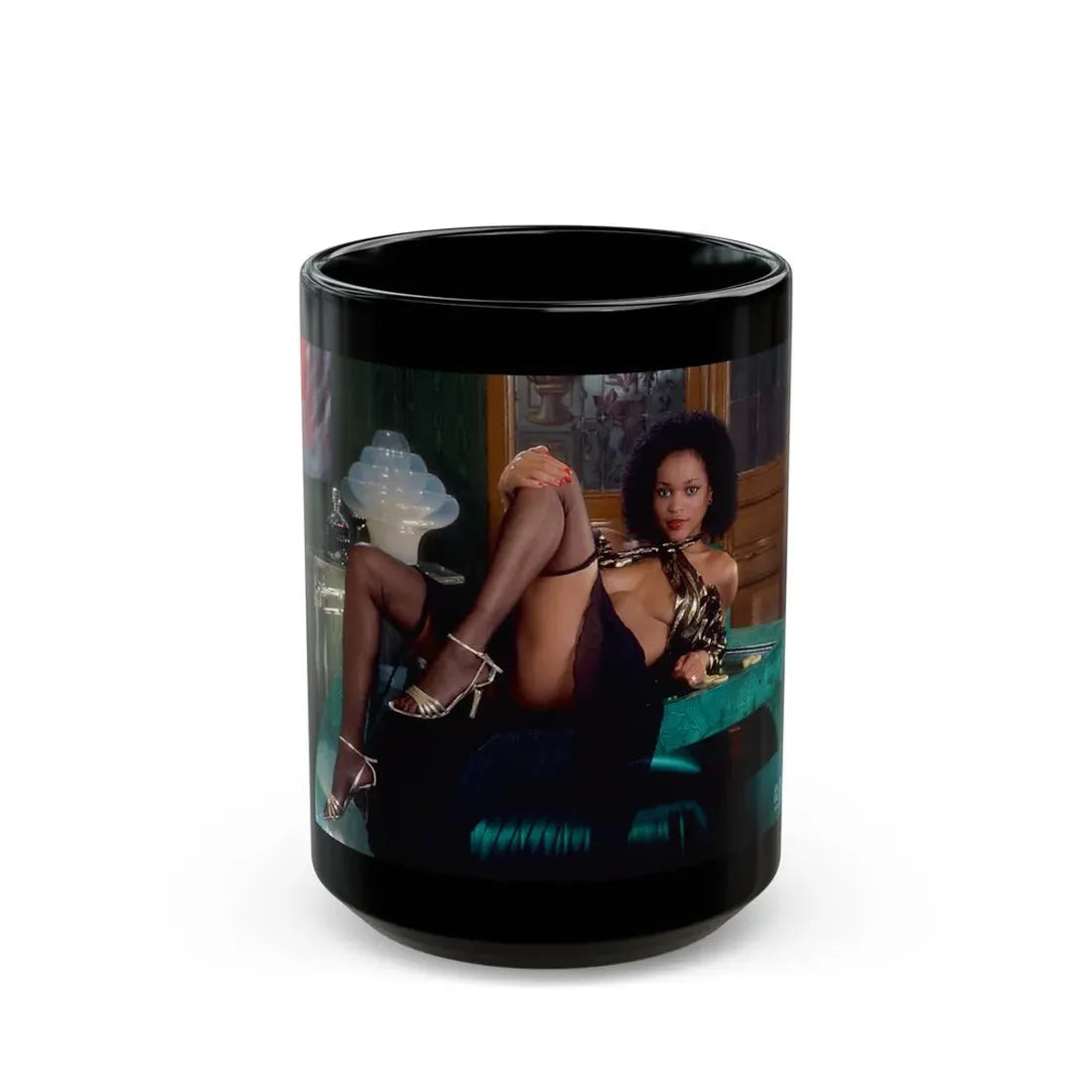 Ola Ray #55 (Vintage Female Icon) Black Coffee Mug 15oz - Go Mug Yourself