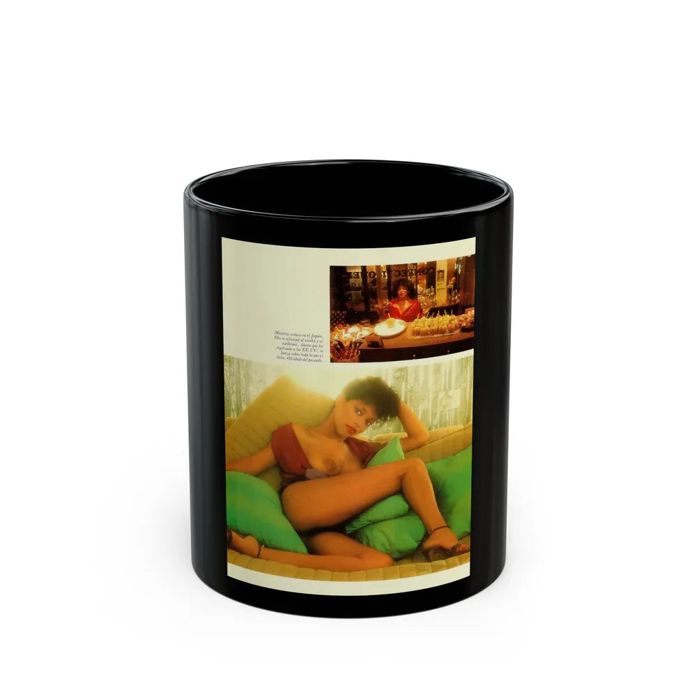 Ola Ray #82 (Vintage Female Icon) Black Coffee Mug-11oz-Go Mug Yourself