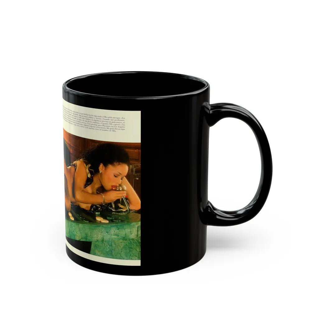 Ola Ray #83 (Vintage Female Icon) Black Coffee Mug-Go Mug Yourself