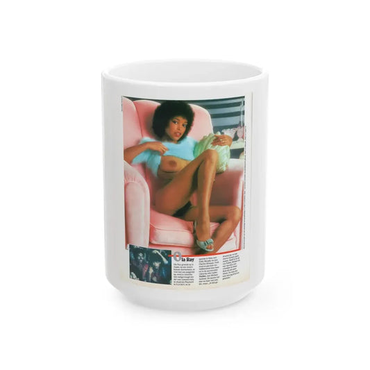 Ola Ray #98 (Vintage Female Icon) White Coffee Mug 15oz - Go Mug Yourself