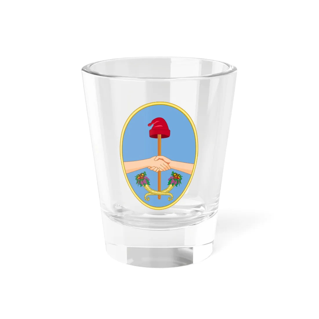 Old Coat of Arms of Mendoza (Argentina) (Coat of Arms) Shot Glass 1.5oz 1.5oz - Go Mug Yourself