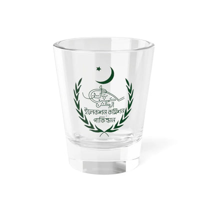 Old Emblem of the Election Commission of Pakistan green variant (Pakistan) (Coat of Arms) Shot Glass 1.5oz 1.5oz - Go Mug Yourself