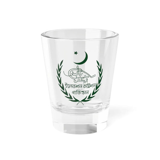 Old Emblem of the Election Commission of Pakistan green variant (Pakistan) (Coat of Arms) Shot Glass 1.5oz 1.5oz - Go Mug Yourself