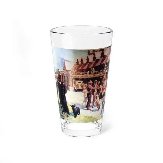 Old Faithful Inn by Fred Mizen 1931 (Magazine Illustration) Pint Glass 16oz 16oz - Go Mug Yourself