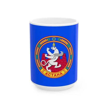 Old flag of Astana (Kazakhstan) White Coffee Mug 15oz - Go Mug Yourself