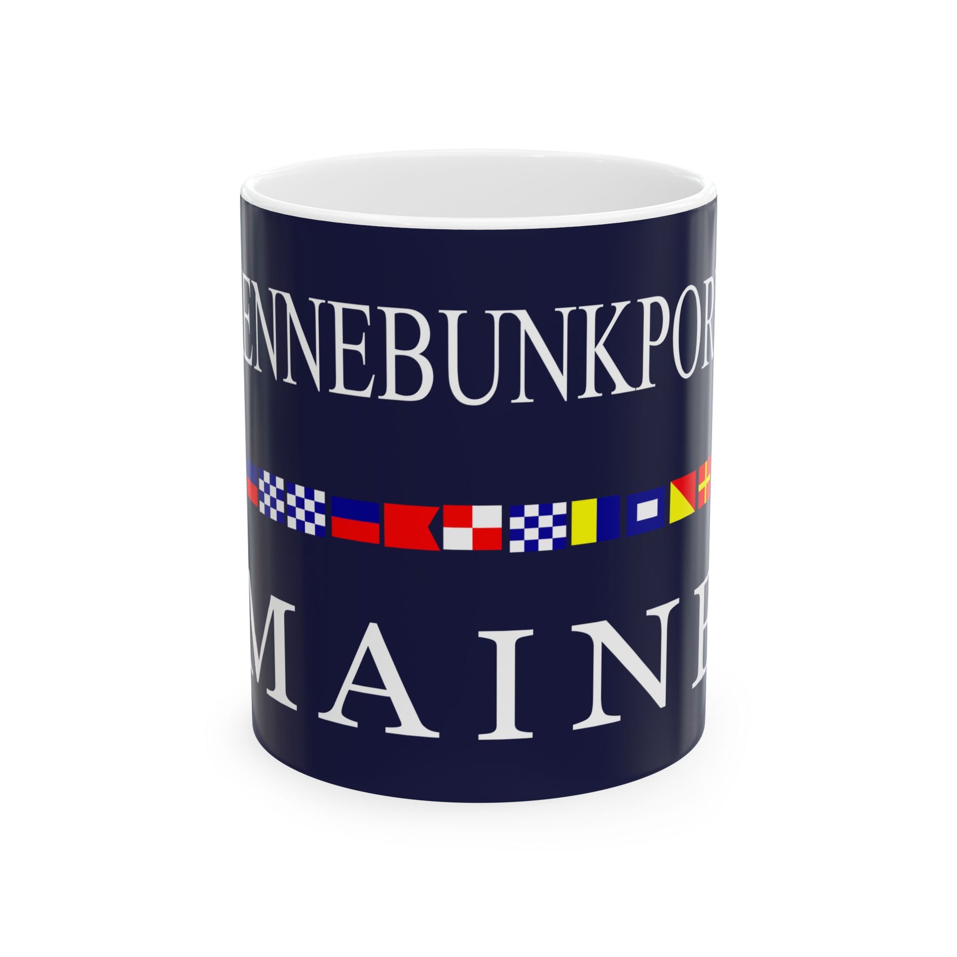 Old Flag of Kennebunkport Maine (United States) White Coffee Mug-11oz-Go Mug Yourself