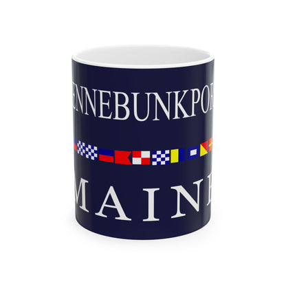 Old Flag of Kennebunkport Maine (United States) White Coffee Mug-11oz-Go Mug Yourself