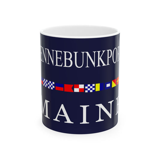 Old Flag of Kennebunkport Maine (United States) White Coffee Mug-11oz-Go Mug Yourself