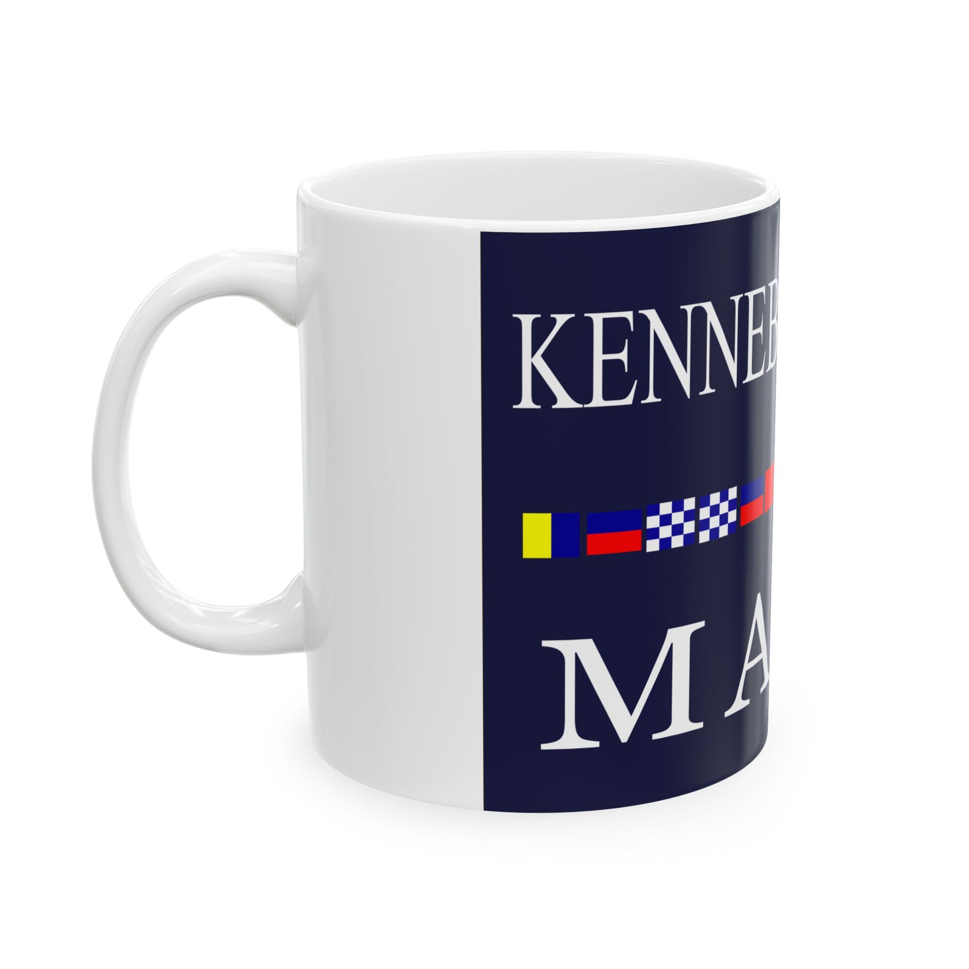 Old Flag of Kennebunkport Maine (United States) White Coffee Mug-Go Mug Yourself