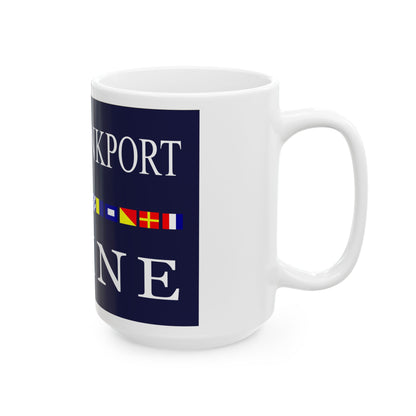 Old Flag of Kennebunkport Maine (United States) White Coffee Mug-Go Mug Yourself