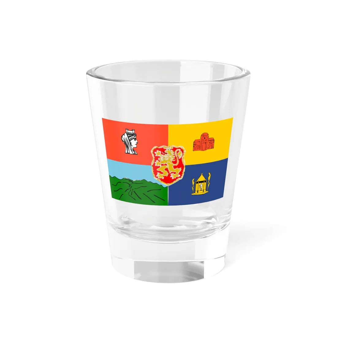Old Flag of Sofia (Bulgaria) Shot Glass 1.5oz 1.5oz - Go Mug Yourself