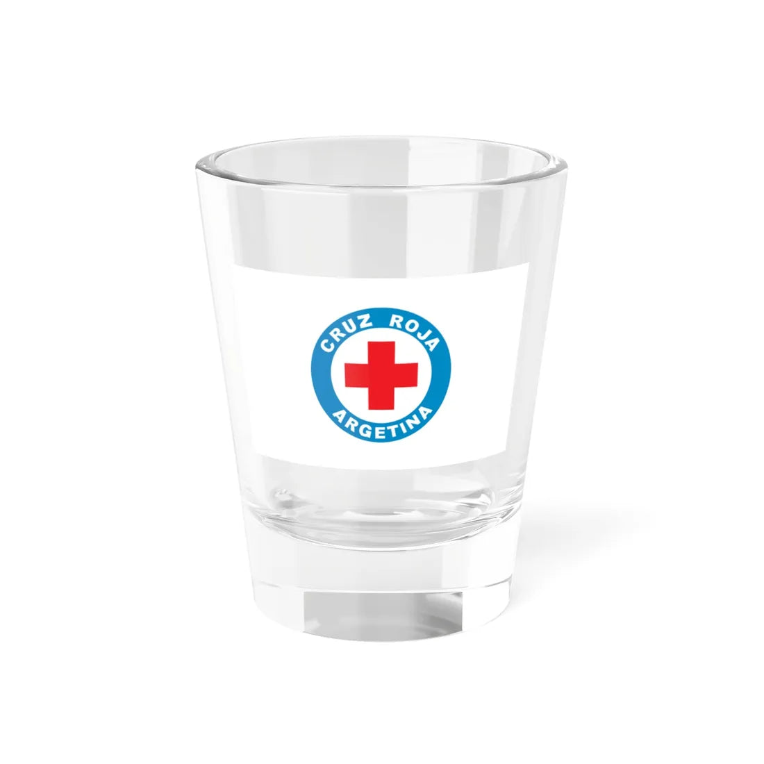 Old flag of the Argentine Red Cross (Argentina) Shot Glass 1.5oz 1.5oz - Go Mug Yourself