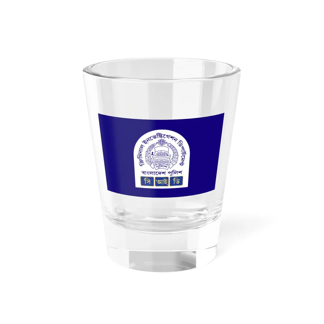 Old Flag of the Criminal Investigation Department Bangladesh (Bangladesh) (Coat of Arms) Shot Glass 1.5oz 1.5oz - Go Mug Yourself
