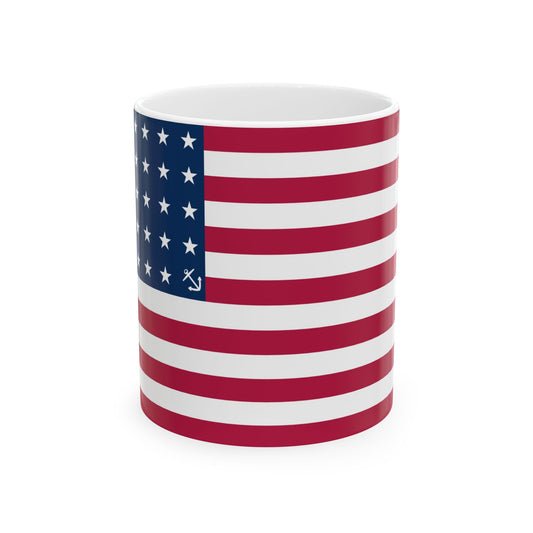 Old Glory (United States) White Coffee Mug-11oz-Go Mug Yourself