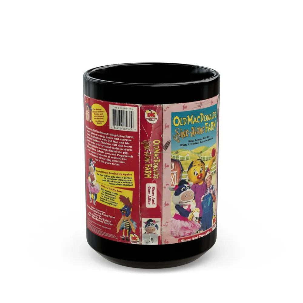 OLD MACDONALDS SING ALONG FARM (VHS COVER) - Black Coffee Mug-15oz-Go Mug Yourself