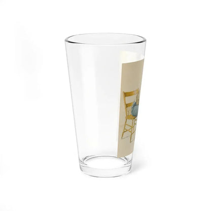 Old Man Reading a Newspaper (Magazine Illustration) Pint Glass 16oz - Go Mug Yourself