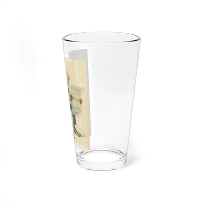 Old Man Reading a Newspaper (Magazine Illustration) Pint Glass 16oz - Go Mug Yourself