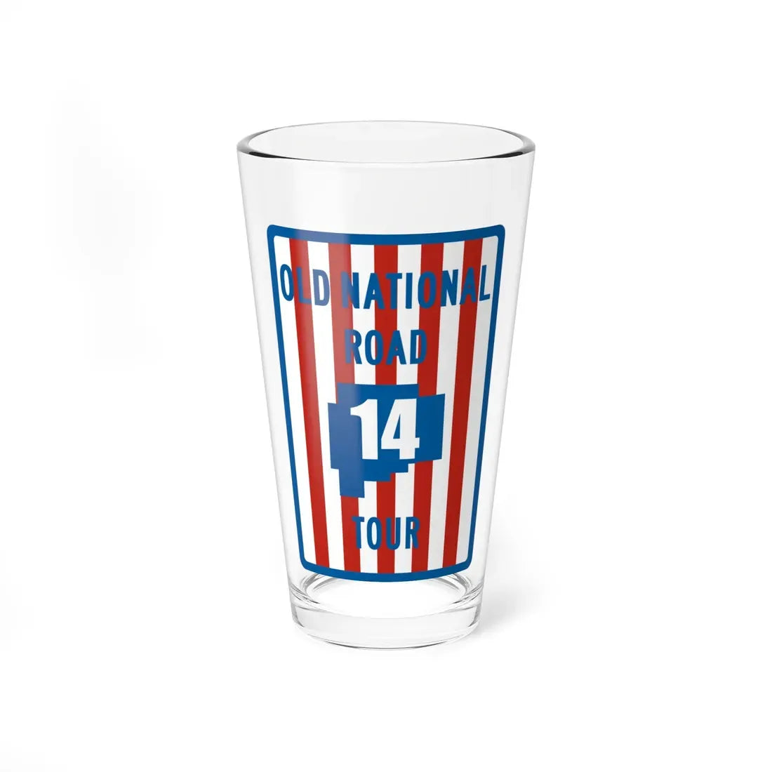Old National Road Tour 14 (Ohio) (Road Sign) Pint Glass 16oz 16oz - Go Mug Yourself