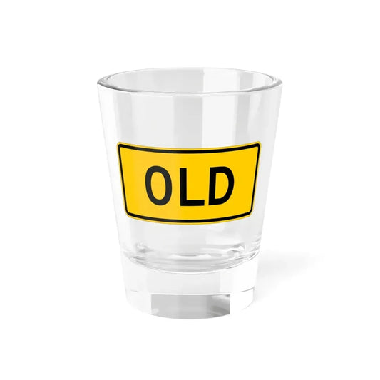 Old plate Wyoming (Wyoming) (Road Sign) Shot Glass 1.5oz 1.5oz - Go Mug Yourself