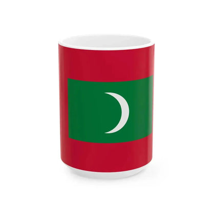 Old State Flag of Maldives (Maldives) White Coffee Mug 15oz - Go Mug Yourself