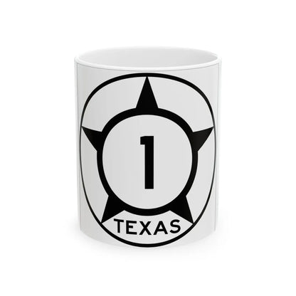 Old Texas 1 (Texas) (Road Sign) White Coffee Mug 11oz - Go Mug Yourself