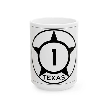 Old Texas 1 (Texas) (Road Sign) White Coffee Mug 15oz - Go Mug Yourself