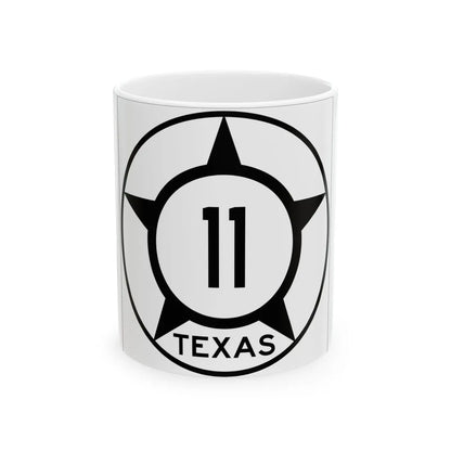 Old Texas 11 (Texas) (Road Sign) White Coffee Mug 11oz - Go Mug Yourself