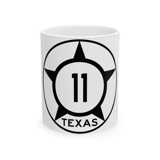 Old Texas 11 (Texas) (Road Sign) White Coffee Mug 11oz - Go Mug Yourself