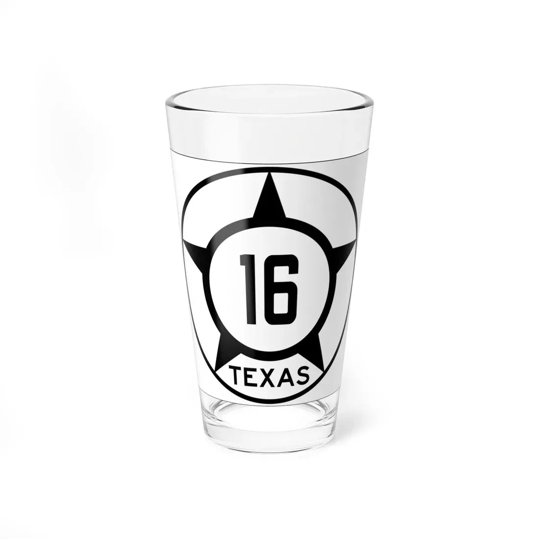 Old Texas 16 (Texas) (Road Sign) Pint Glass 16oz 16oz - Go Mug Yourself