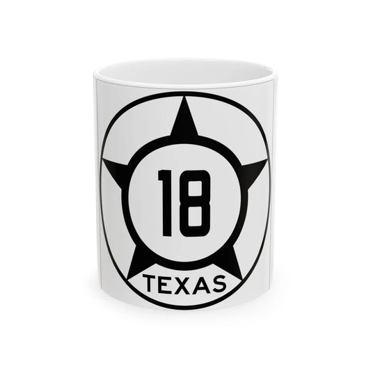 Old Texas 18 (Texas) (Road Sign) White Coffee Mug 11oz - Go Mug Yourself