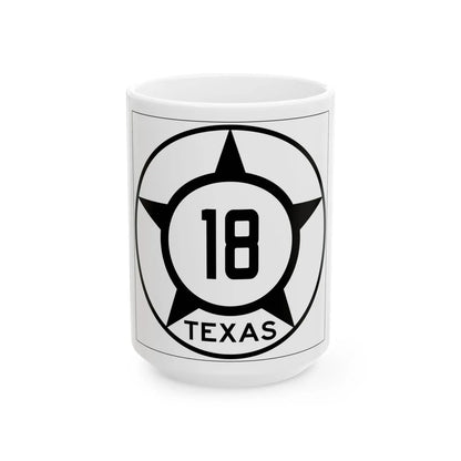 Old Texas 18 (Texas) (Road Sign) White Coffee Mug 15oz - Go Mug Yourself