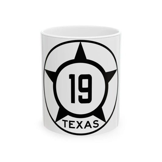 Old Texas 19 (Texas) (Road Sign) White Coffee Mug 11oz - Go Mug Yourself