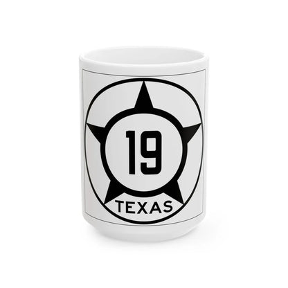Old Texas 19 (Texas) (Road Sign) White Coffee Mug 15oz - Go Mug Yourself