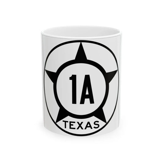 Old Texas 1A (Texas) (Road Sign) White Coffee Mug 11oz - Go Mug Yourself