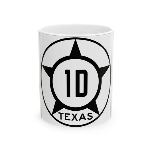 Old Texas 1D (Texas) (Road Sign) White Coffee Mug 11oz - Go Mug Yourself