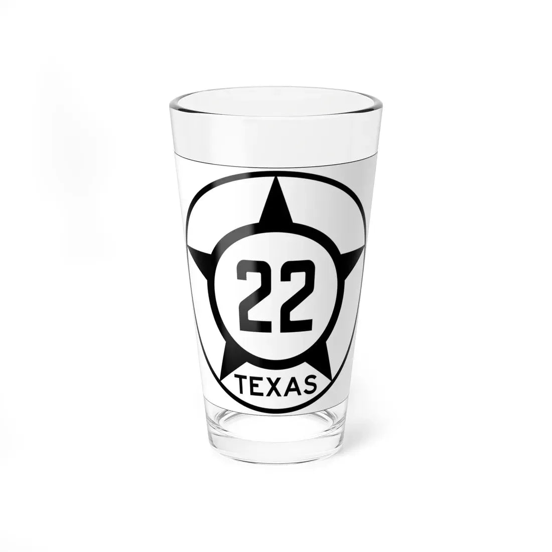 Old Texas 22 (Texas) (Road Sign) Pint Glass 16oz 16oz - Go Mug Yourself