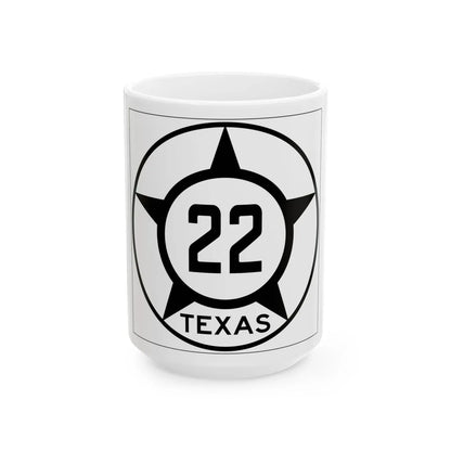 Old Texas 22 (Texas) (Road Sign) White Coffee Mug 15oz - Go Mug Yourself