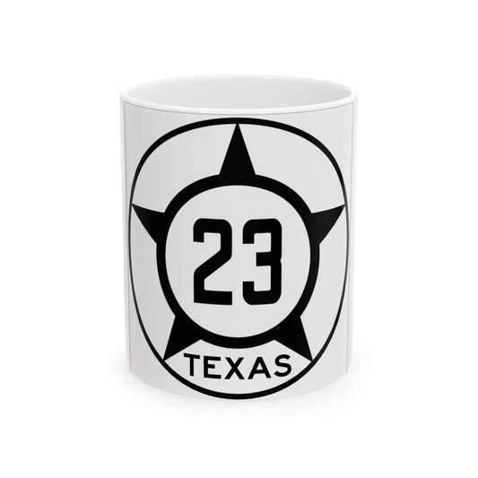 Old Texas 23 (Texas) (Road Sign) White Coffee Mug 11oz - Go Mug Yourself