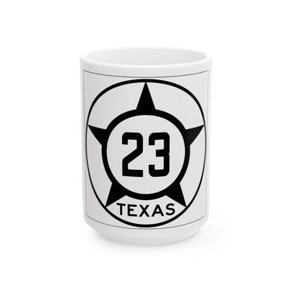 Old Texas 23 (Texas) (Road Sign) White Coffee Mug 15oz - Go Mug Yourself