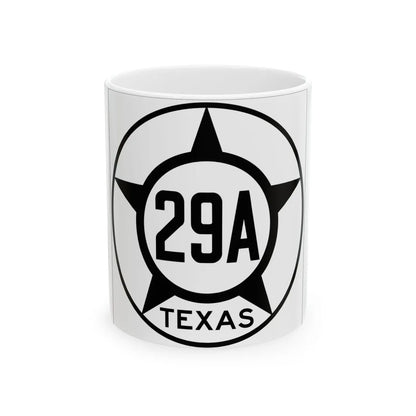Old Texas 29A (Texas) (Road Sign) White Coffee Mug 11oz - Go Mug Yourself