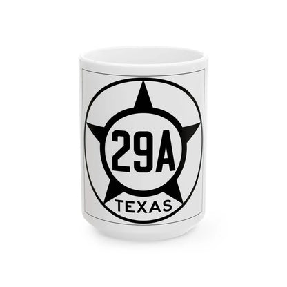 Old Texas 29A (Texas) (Road Sign) White Coffee Mug 15oz - Go Mug Yourself
